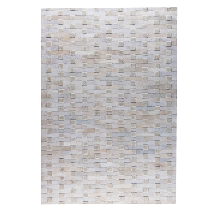 Latitude Run® Laurelei Handmade Cowhide Viscose White Rug Wayfair